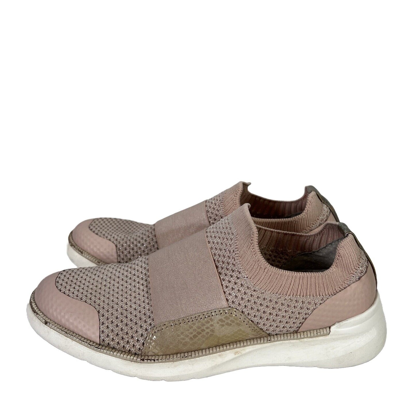 Johnston and Murphy Women's Pink Emery Stretch Knit Slip On Sneakers - 7