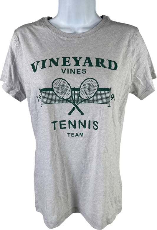 NEW VIneyard Vines Women’s Gray Graphic Tennis Short Sleeve T-Shirt - XS