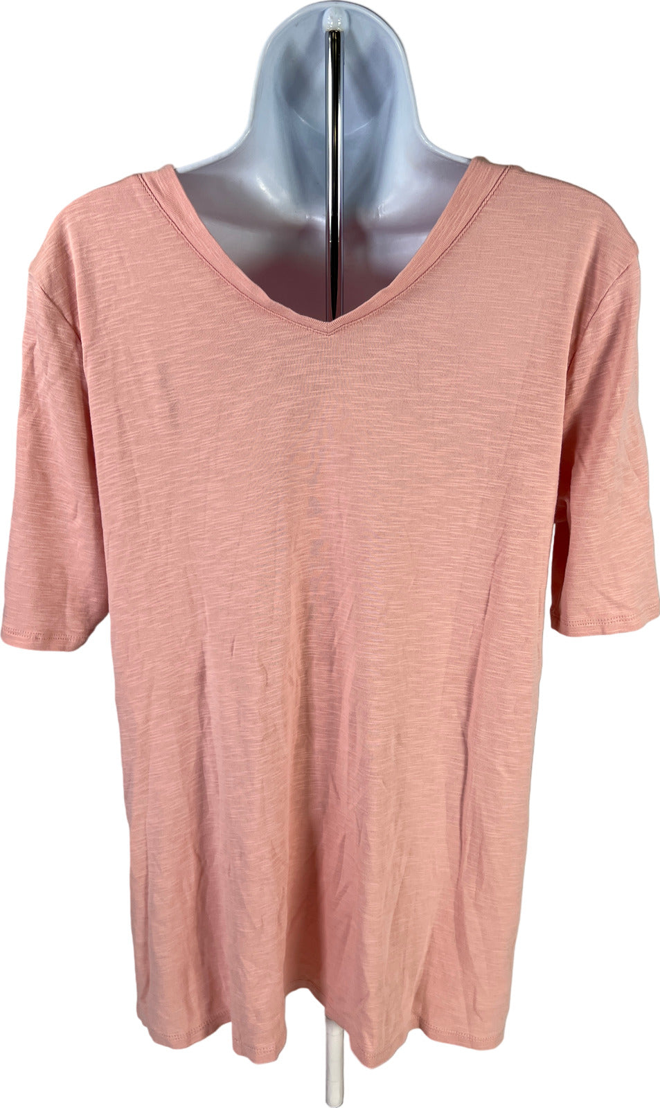 J. Jill Women’s Pink Pima Double V Elbow Sleeve Tunic Top - M