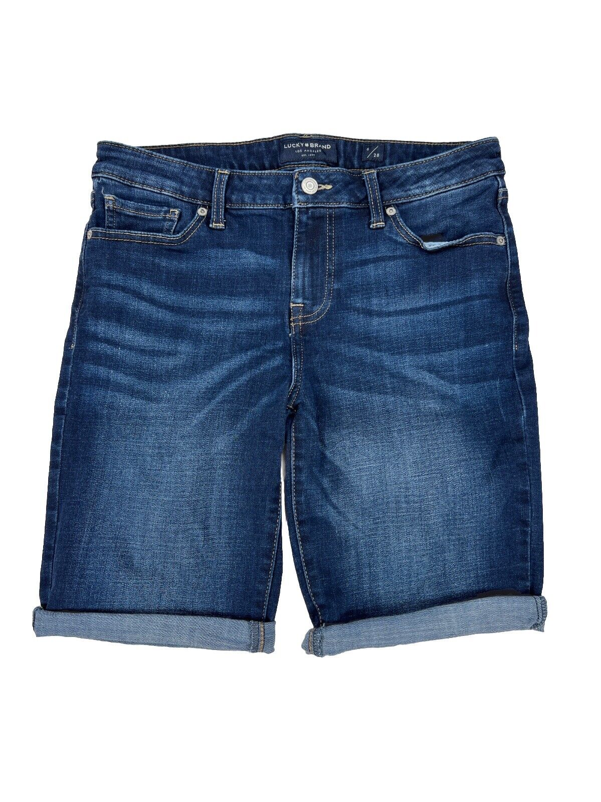 Lucky Brand Women’s Dark Wash The Bermuda Jean Shorts - 6