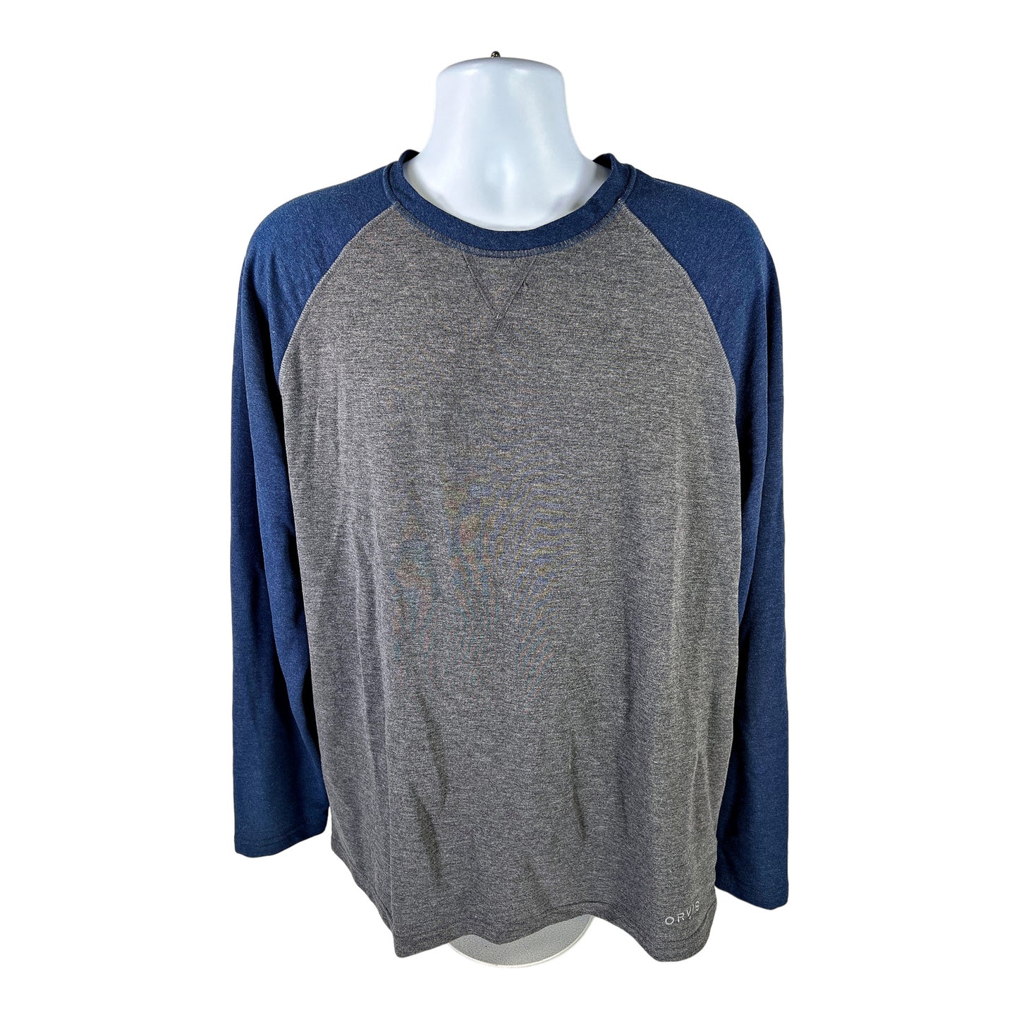 Orivs Men’s Gray/Blue Long Sleeve T-Shirt - L