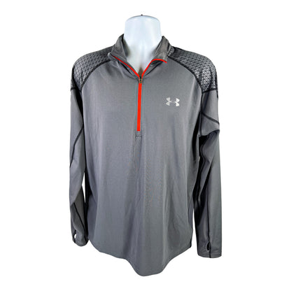 Under Armour Men’s Gray Fitted ColdGear Long Sleeve Running Shirt - L