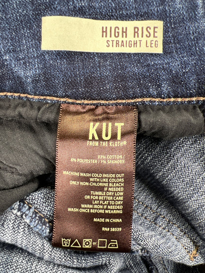 Kut From The Kloth Women’s Medium Wash High Rise Straight Leg Denim Jeans - 12