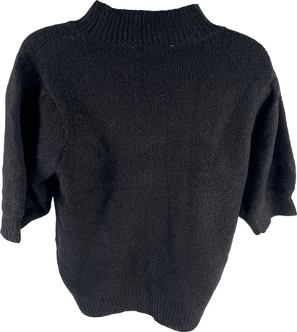 NEW Double Zero Women’s Black Dean Puff Mock Neck Sweater - M