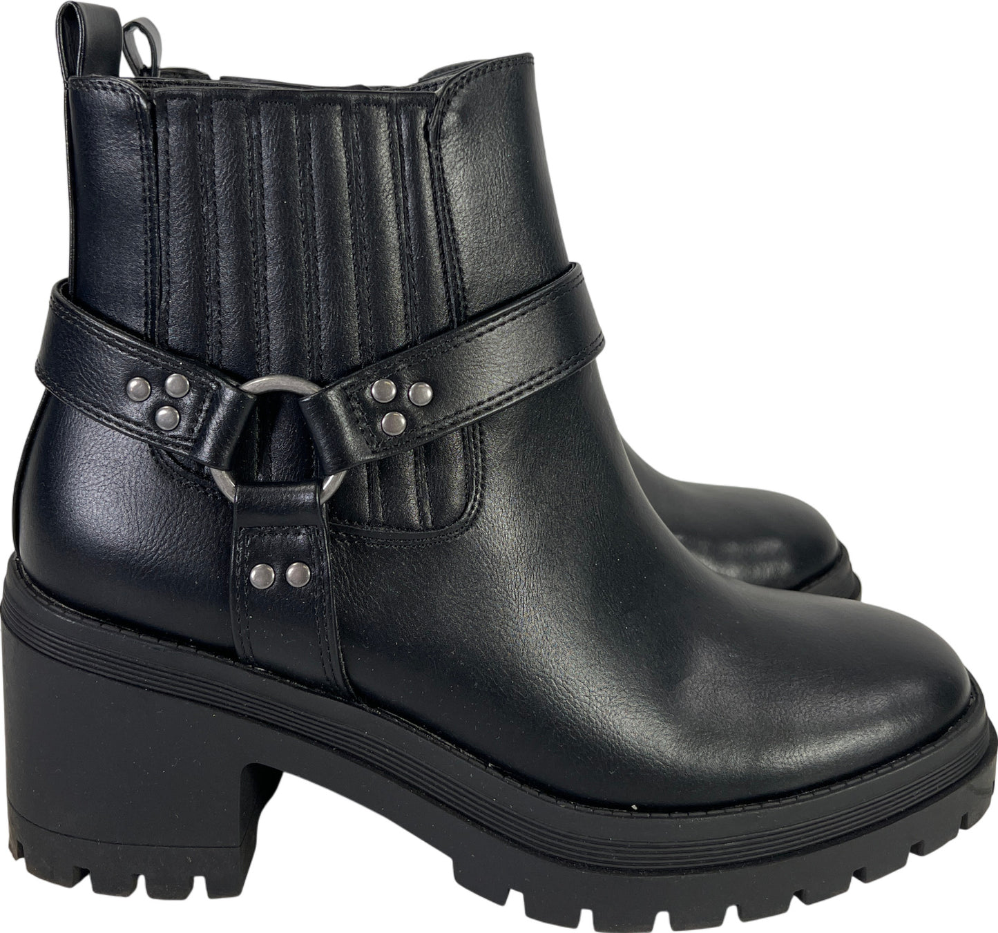 Sincerely Jules Women’s Black Dolphin Heeled Combat Boots - 9.5 M