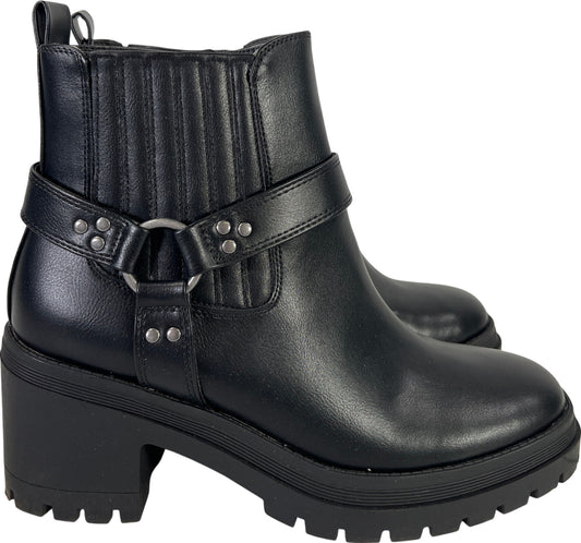 Sincerely Jules Women’s Black Dolphin Heeled Combat Boots - 9.5 M