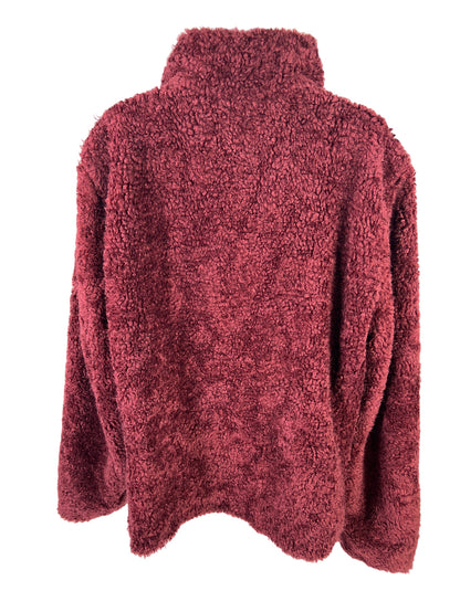 Pendleton Women’s Burgundy Fleece Sherpa Full Zip Jacket - XL