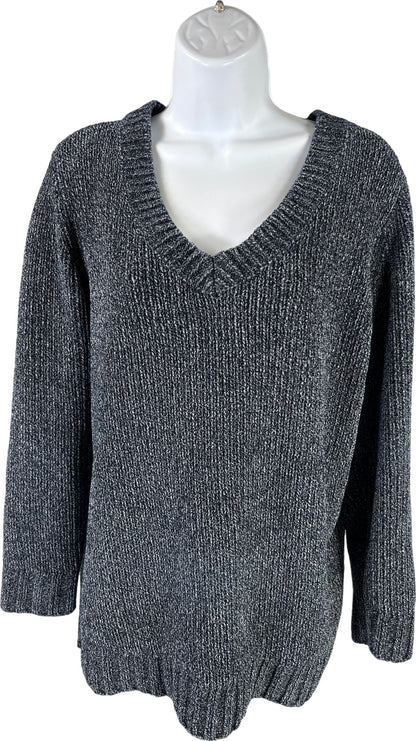 Orvis Women’s Dark Blue Soft Knit V-Neck Sweater - L