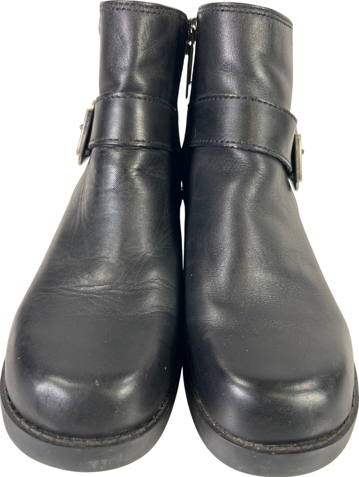 Harley Davidson Women’s Black Leather Block Heel Ankle Boots - 7.5