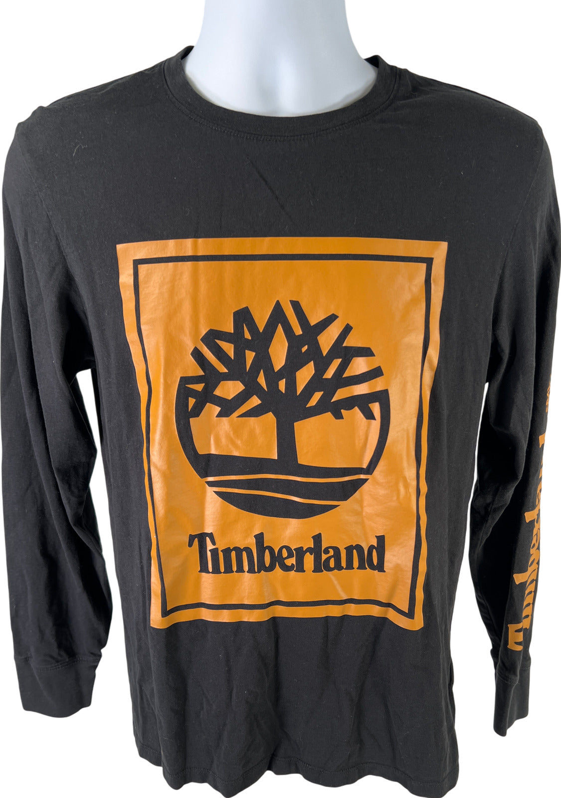 Timberland Men’s Black Graphic Long Sleeve Crew T-Shirt - S