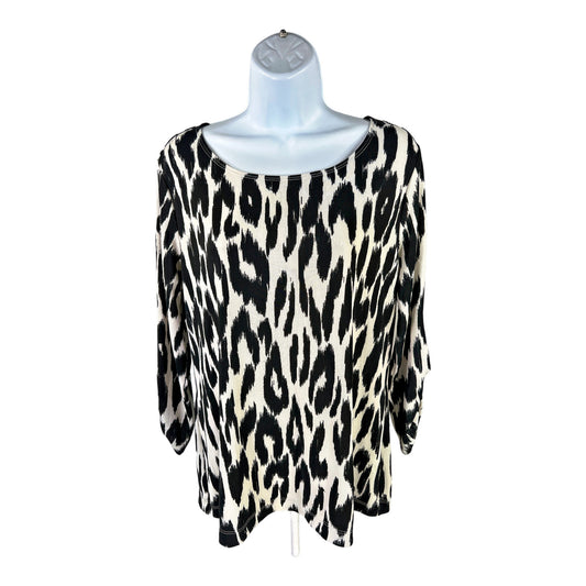 Easywear by Chico’s Women’s Black/White 3/4 Sleeve Blouse - 2/US L