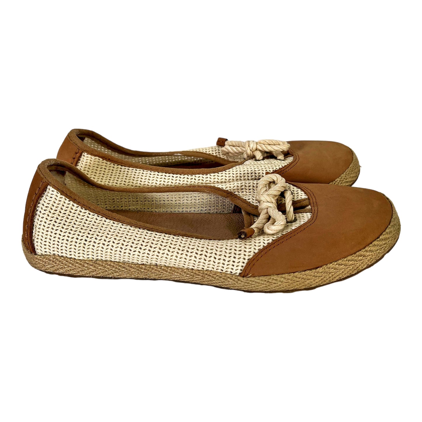 UGG Women’s Brown/Tan Catrin Crochet Espadrille Flats - 8