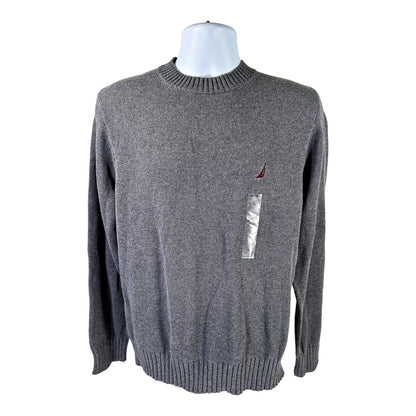 NEW Nautica Men’s Gray Cotton Long Sleeve Knit Sweater - L