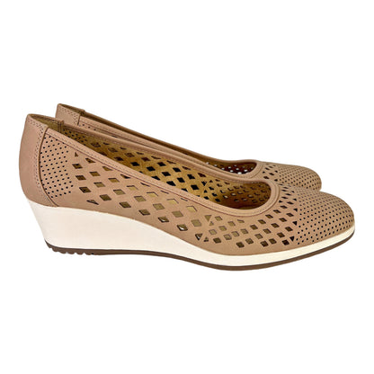 NEW Naturalizer Women’s Brown/Gingersnap Perforated Brian Wedge Heels - 8.5 Wide