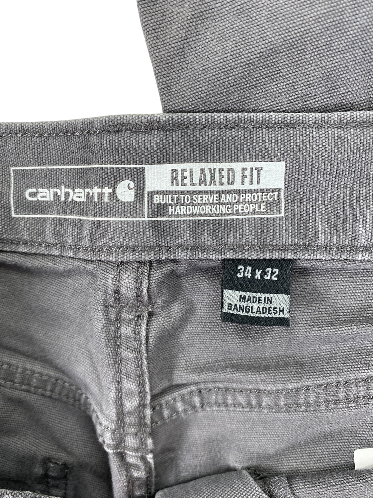 Carhartt Men’s Gray Relaxed Fit Rugged Flex Canvas Pants - 34x32