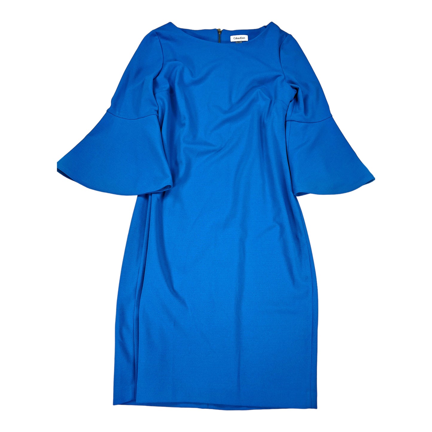 Calvin Klein Women’s Blue 3/4 Bell Sleeve Sheath Dress - 12