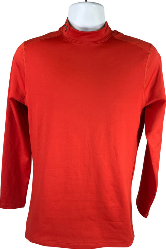 Under Armour Men’s Orange Long Sleeve Coldgear Mock Neck Compression Shirt - M