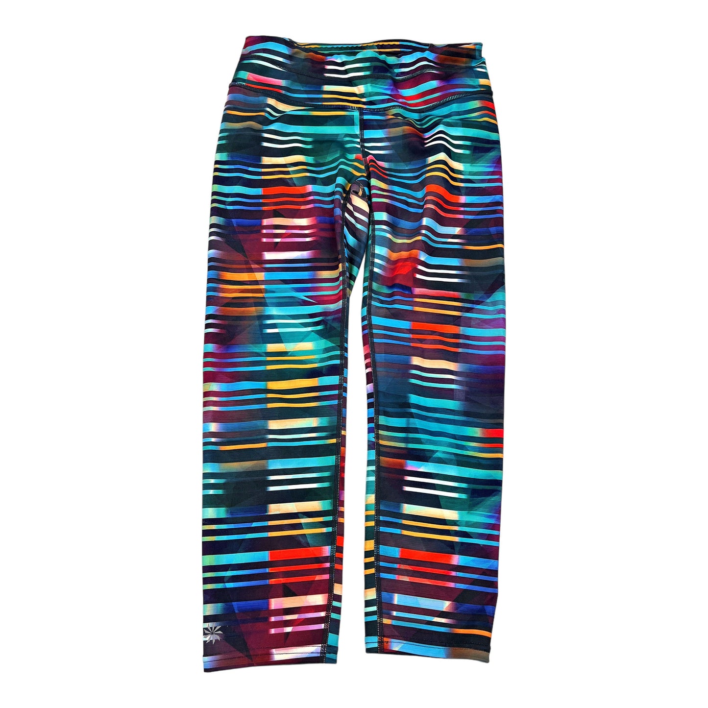 Athleta Women’s Blue Multi-Color Laser Beam Sonar Cropped Leggings - S