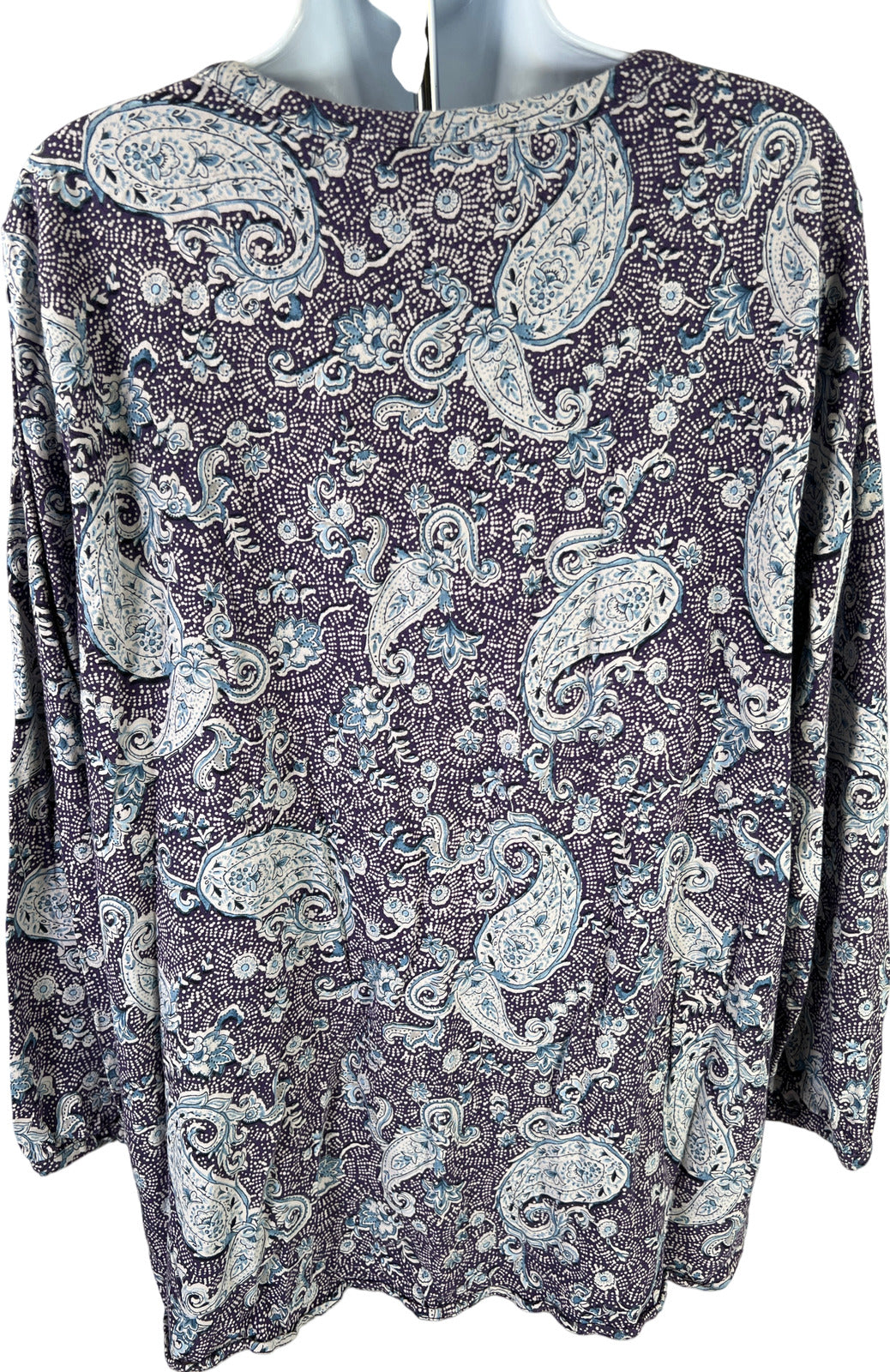 Pure J.Jill Women’s Purple Paisley Long Sleeve Shirt - XL