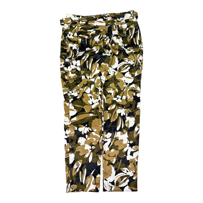 Chico’s Womens Brown/Green Camo/Floral Satin Cargo Ankle Pants - US 8Tall