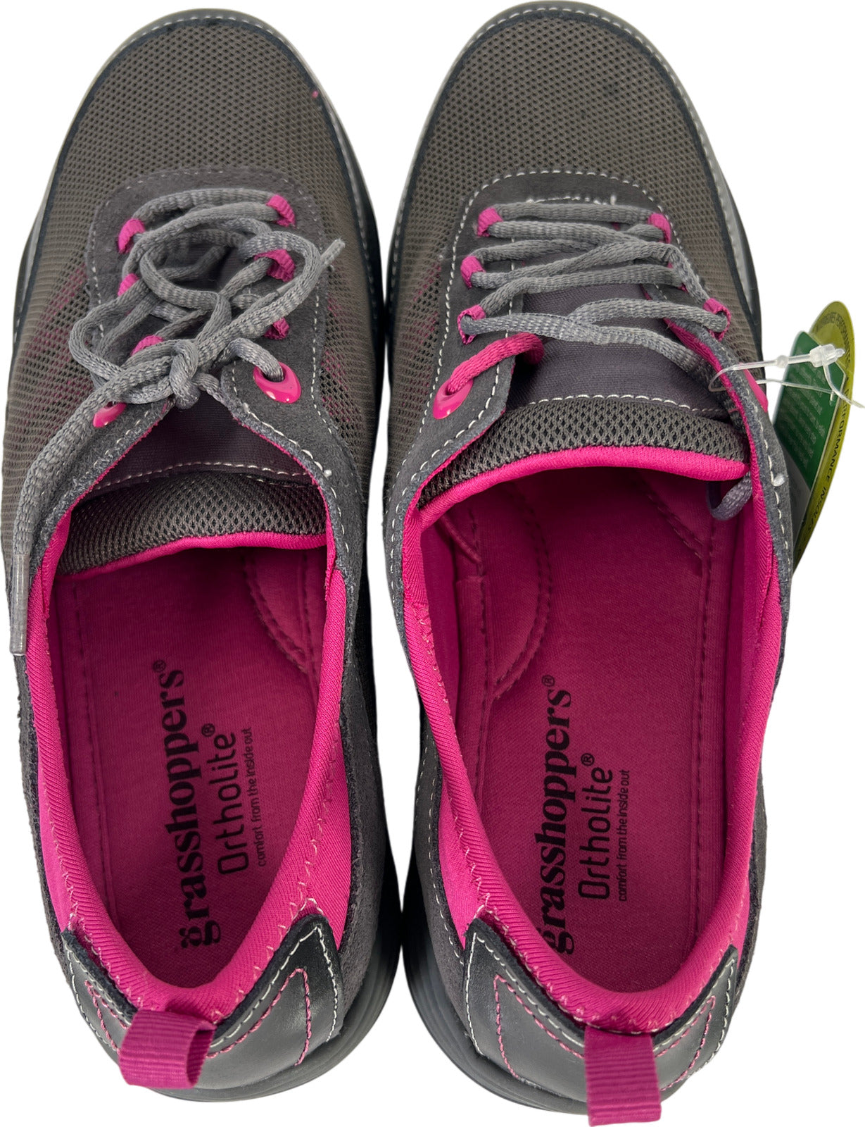 NEW Grasshoppers Women’s Gray/Pink Explore Lace Up Athletic Shoes - 9 M