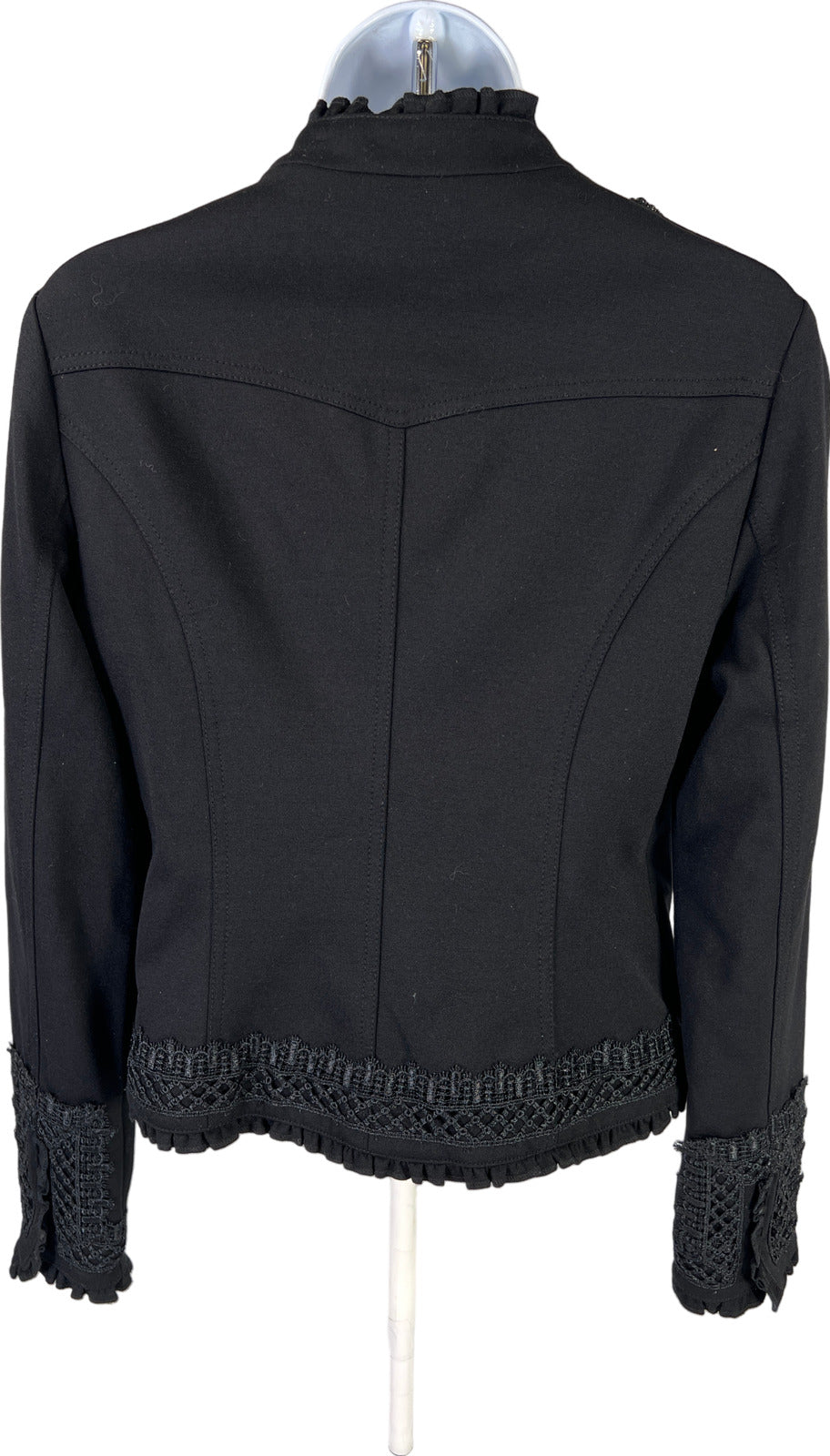 INC International Concepts Women’s Black Full Zip Lace Accent Jacket - XS