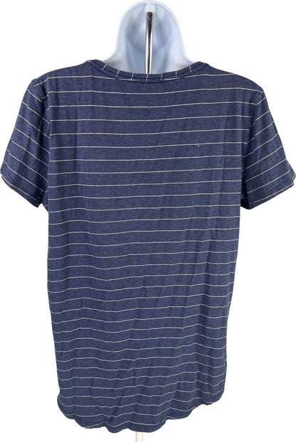 Lululemon Women’s Blue Striped Short Sleeve T-Shirt - 8/M