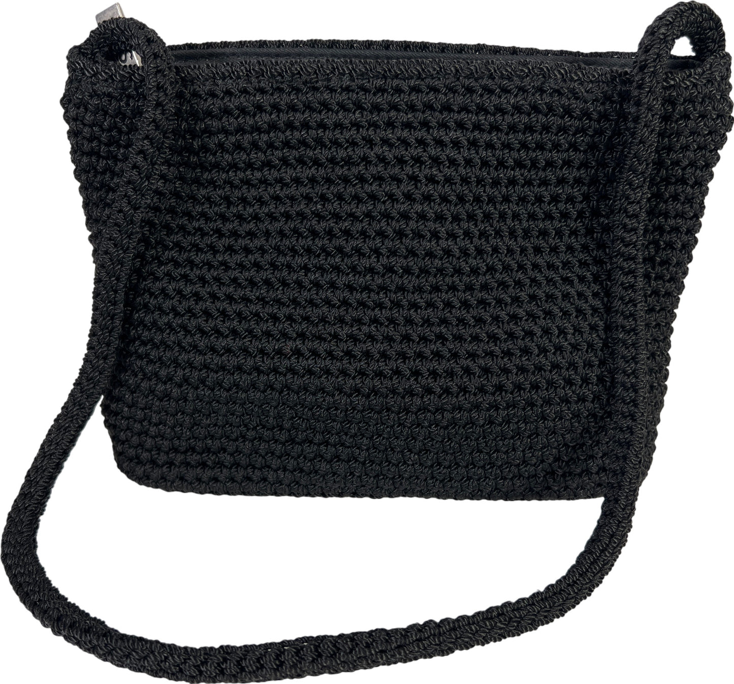 The Sak Women’s Black Crochet Small Zip Close Shoulder Hand Purse