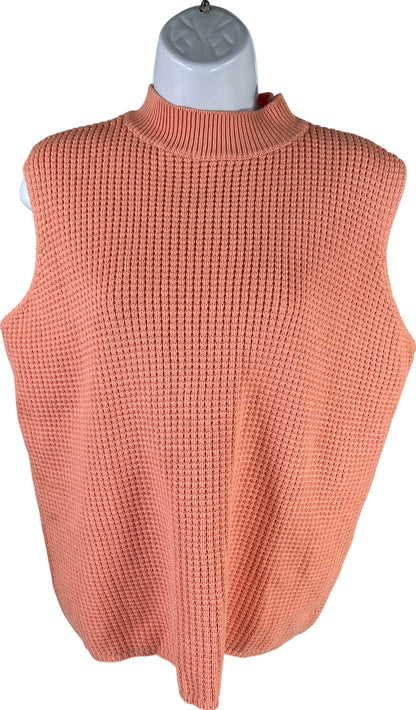 NEW Sag Harbor Sport Women’s Orange/Coral Sleeveless Sweater - L