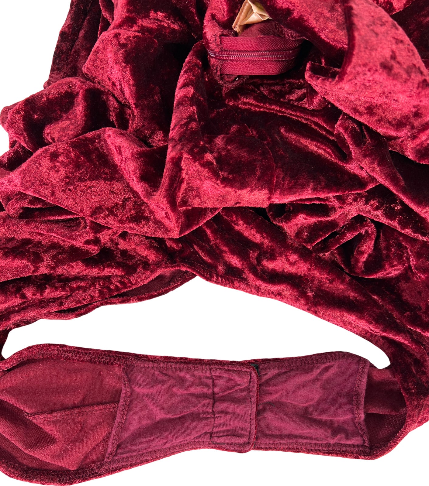 Victoria’s Secret Women’s Red/Burgundy Long Sleeve Velour Body Suit - M