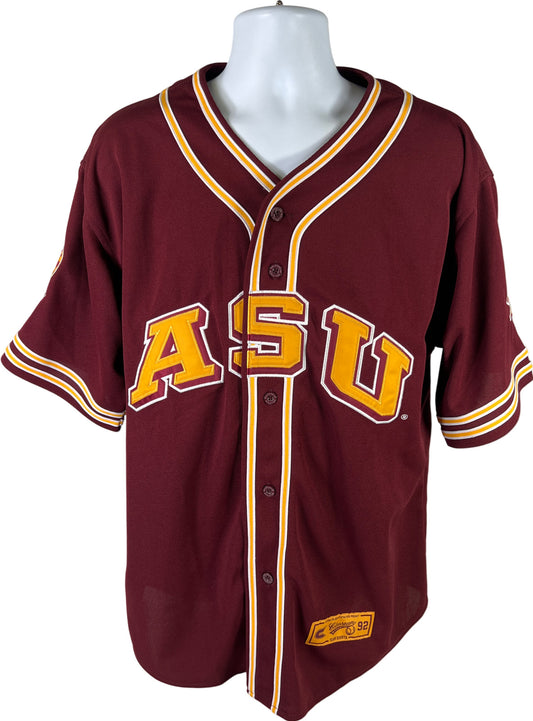 Colosseum ASU Sun Devils Maroon Button Up Baseball Jersey - L