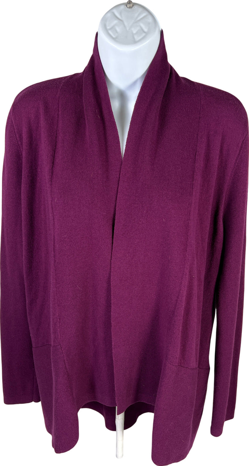 Chico’s Women’s Purple Open Front Knit Shawl Cardigan - 1/US M