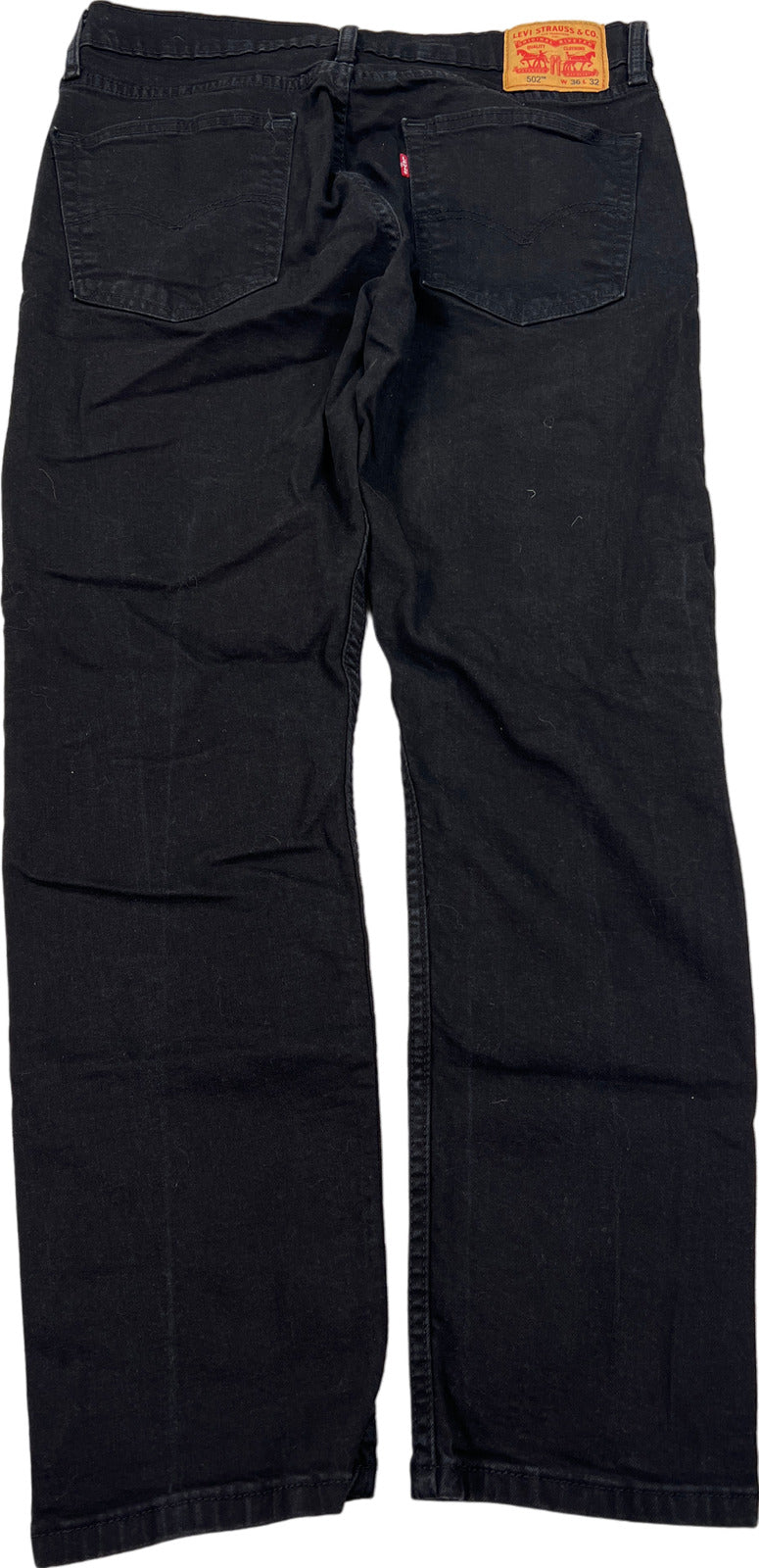 Levis Men’s Black 502 Taper Fit Denim Jeans - 36x32