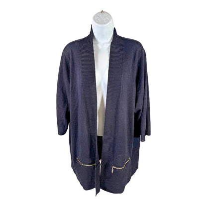 NEW M Magaschoni Women’s Navy Blue Long Sleeve Cardigan Sweater - Plus 2X