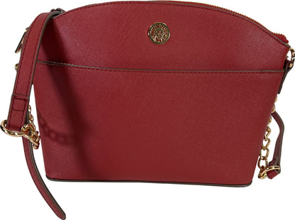 Anne Klein Women’s Red Faux Leather Crossbody Shoulder Bag Purse