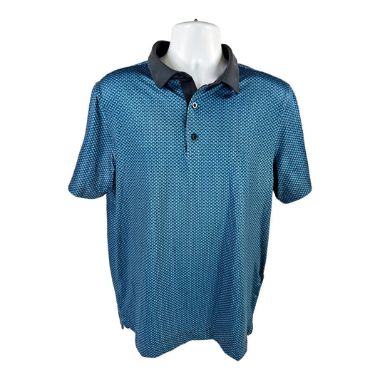 Della’s Men’s Blue Short Sleeve Athletic Polo Shirt - L