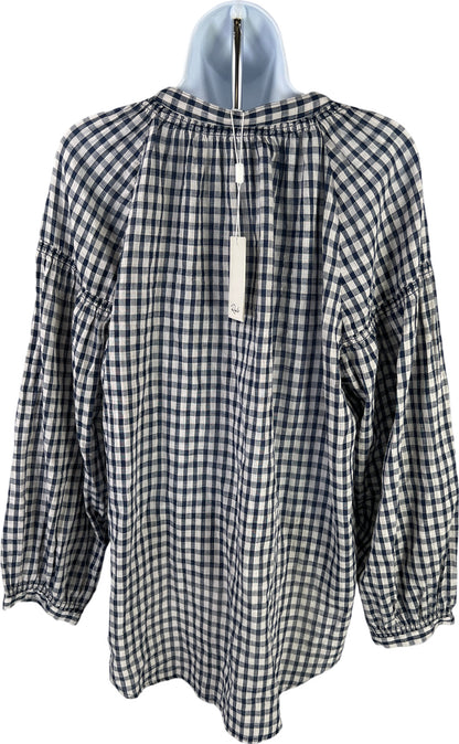 NEW Rails Women’s Blue/White Checkered Button Up Long Sleeve Blouse - L