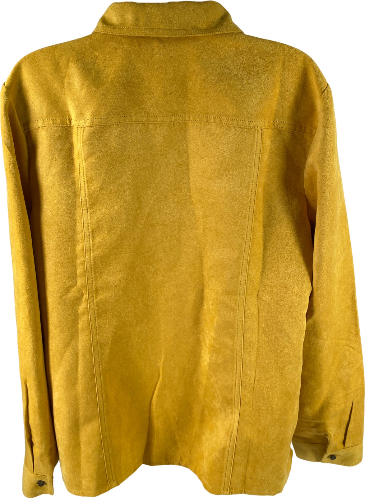 NEW Christopher and Banks Women’s Yellow Faux Suede Button Up Shirt - L