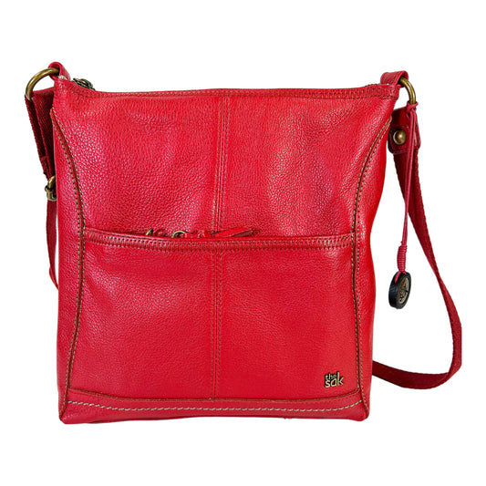 The Sam Women’s Red Leather Zip Close Crossbody Purse