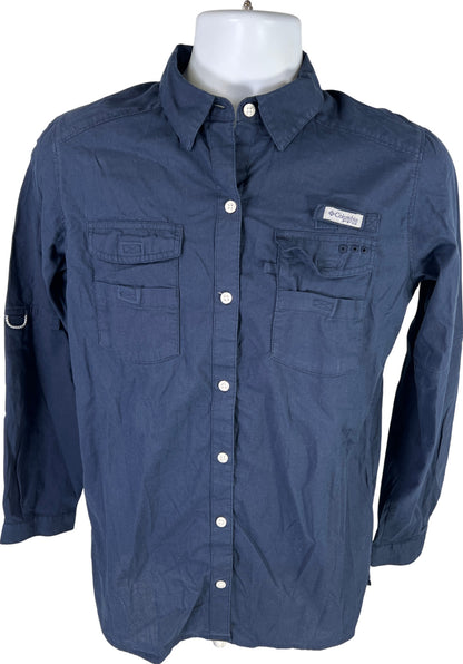 Columbia Men’s Navy Blue Long Sleeve PFG Button Down Shirt - S