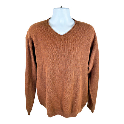 Tommy Bahama Men’s Brown Knit Long Sleeve V-Neck Sweater - XL