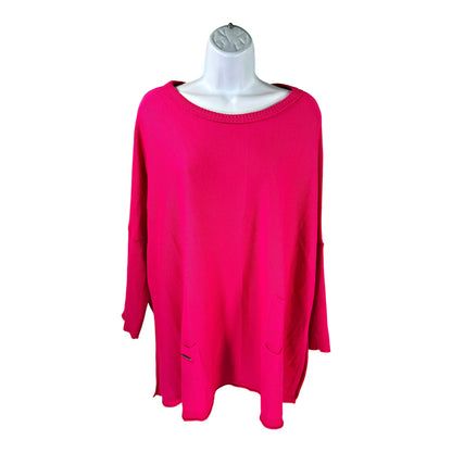 Mersey Women’s Pink Long Sleeve Side Slit Sweater - One Size