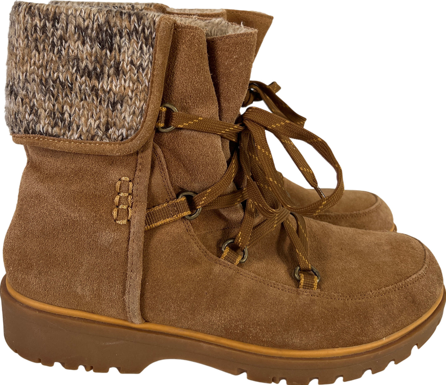 Baretraps Women’s Beige Suede Lace Up Sharleen Winter Boots - 9.5