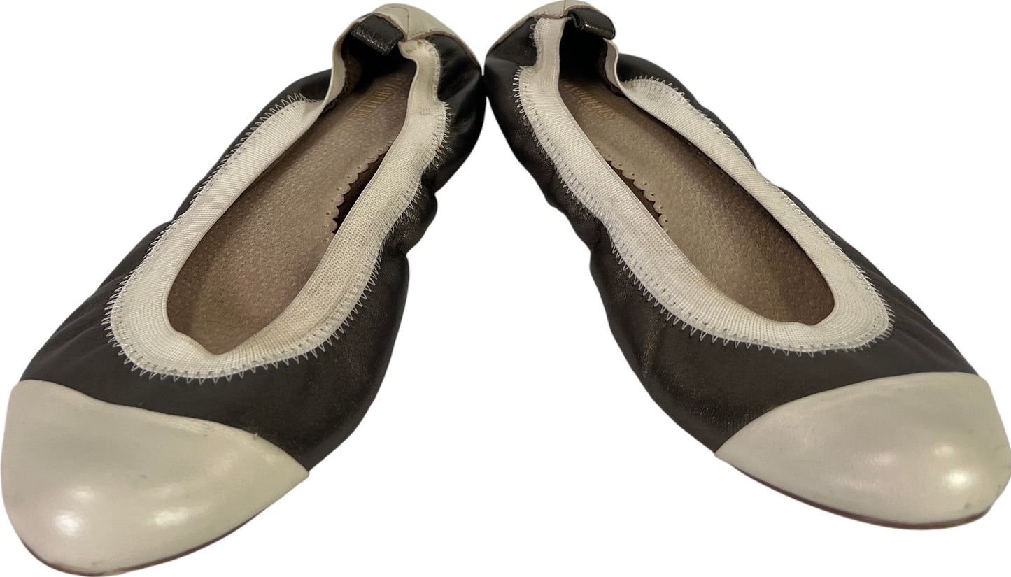 Seychelles Women’s Bronze/Cream Leather Slip On Ballet Flats - 8