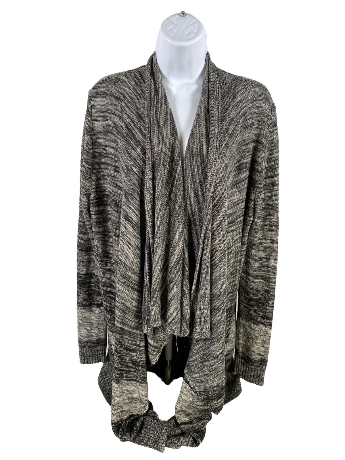 White House Black Market Women's Black/Gray Cardigan Sweater - XL