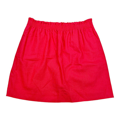 NEW J. Crew Women’s Red Linen-Cotton Blend City Skirt - 14