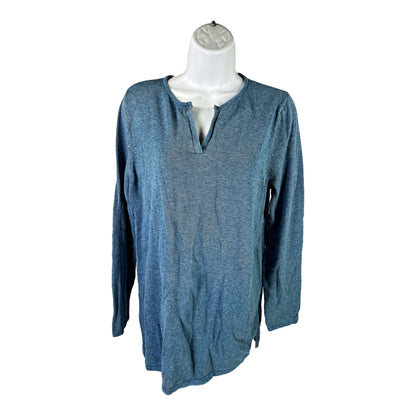 J.Jill Women’s Blue Long Sleeve V-Neck Tunic Sweater - M