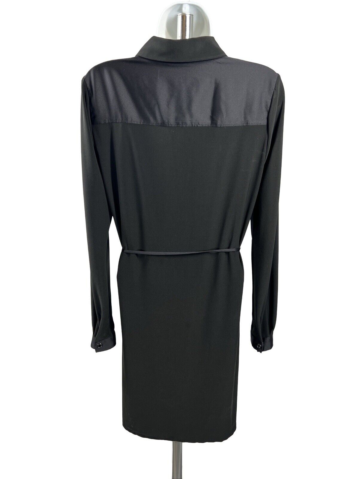 NEW White House Black Market Women's Black Long Sleeve MJ Shirt Dress - M