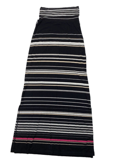 White House Black Market Women's Black Striped Long Maxi Skirt - XXS