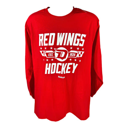 NEW Reebok NHL Men’s Red Detroit Red Wings Hockey 2016 Long Sleeve T-Shirt - L